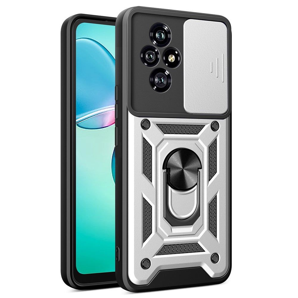 For Honor 200 5G Case Kickstand PC+TPU Phone Cover with Slide Camera Lid