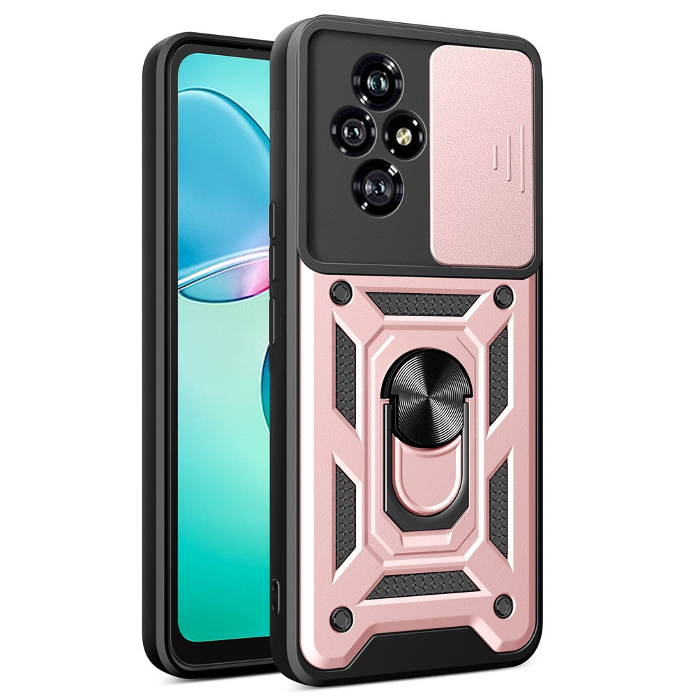 For Honor 200 5G Case Kickstand PC+TPU Phone Cover with Slide Camera Lid