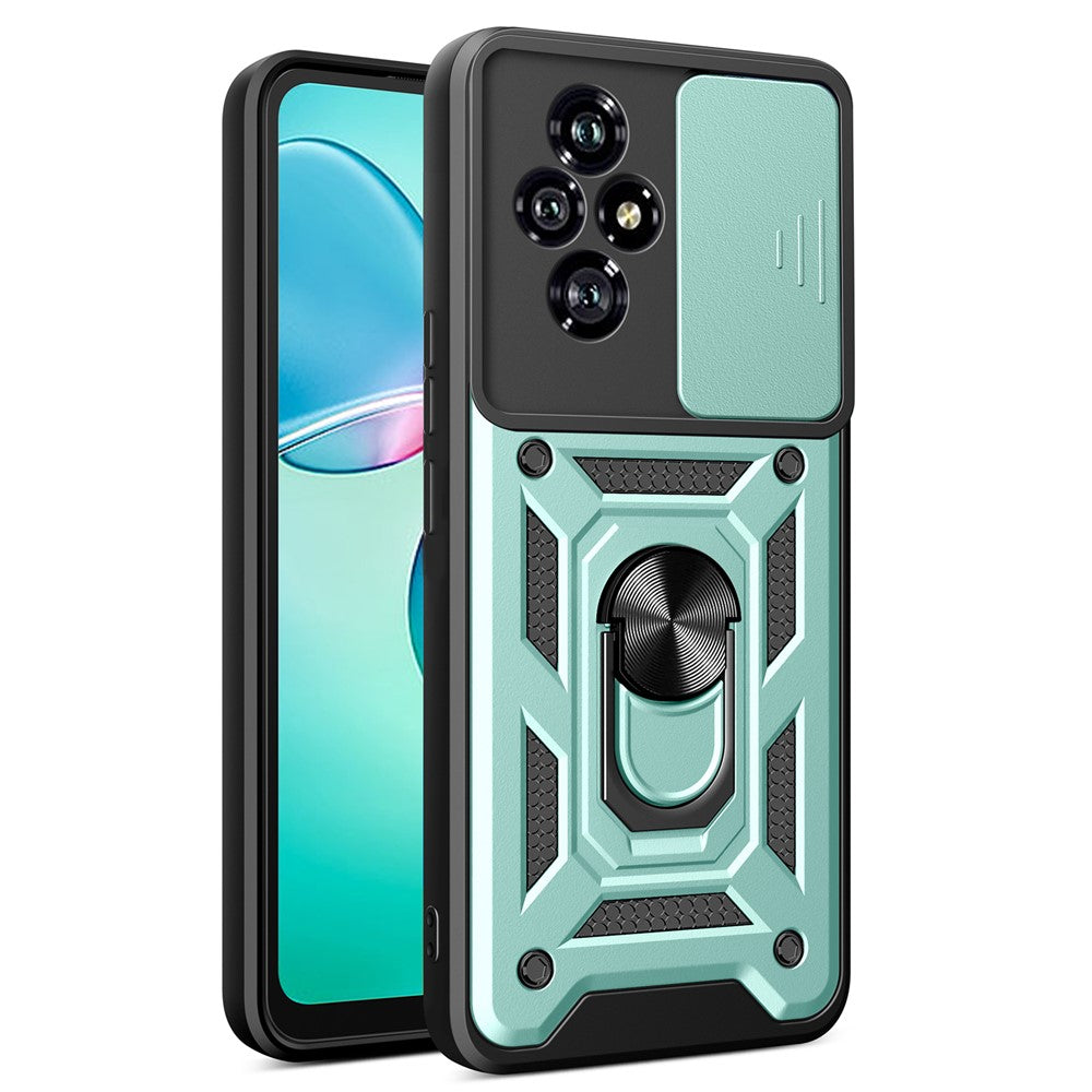 For Honor 200 5G Case Kickstand PC+TPU Phone Cover with Slide Camera Lid