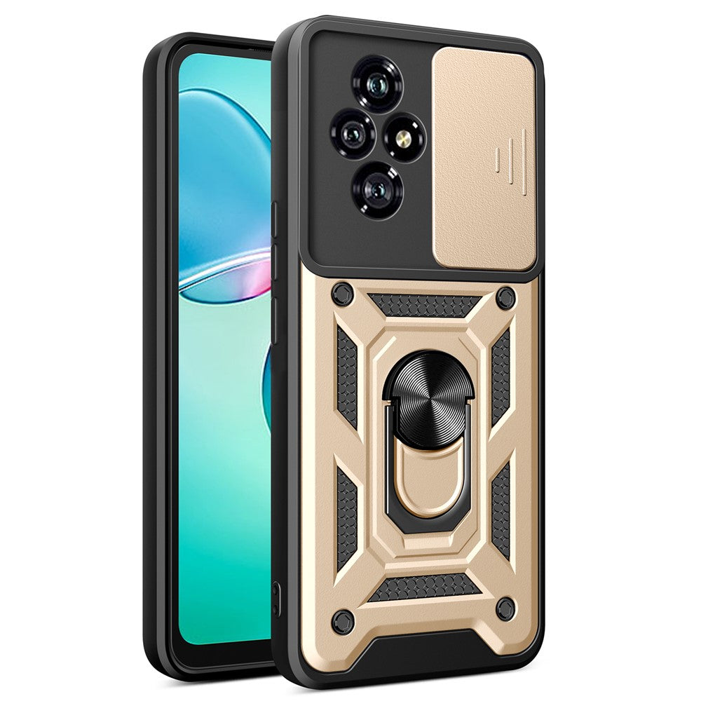 For Honor 200 5G Case Kickstand PC+TPU Phone Cover with Slide Camera Lid