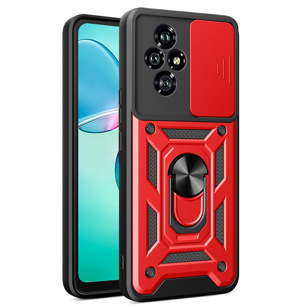 For Honor 200 5G Case Kickstand PC+TPU Phone Cover with Slide Camera Lid