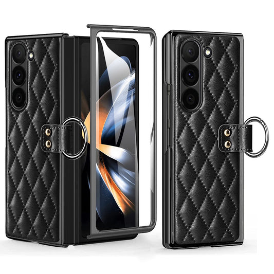 Galaxy Z Fold6 5G – Handyhülle aus Kunststoff und PU-Leder, mit Displayschutz