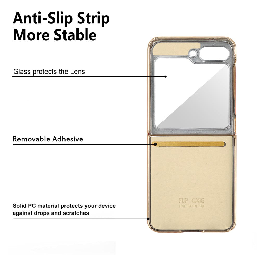 For Samsung Galaxy Z Flip7 FE 5G / Z Flip6 5G Case Rhombus Grid Phone Cover with Tempered Glass Film