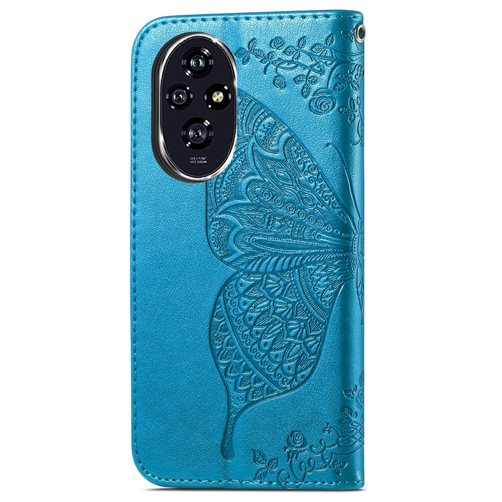 For Honor 200 5G Case Butterfly PU Leather Phone Cover Card Slots Stand Flip
