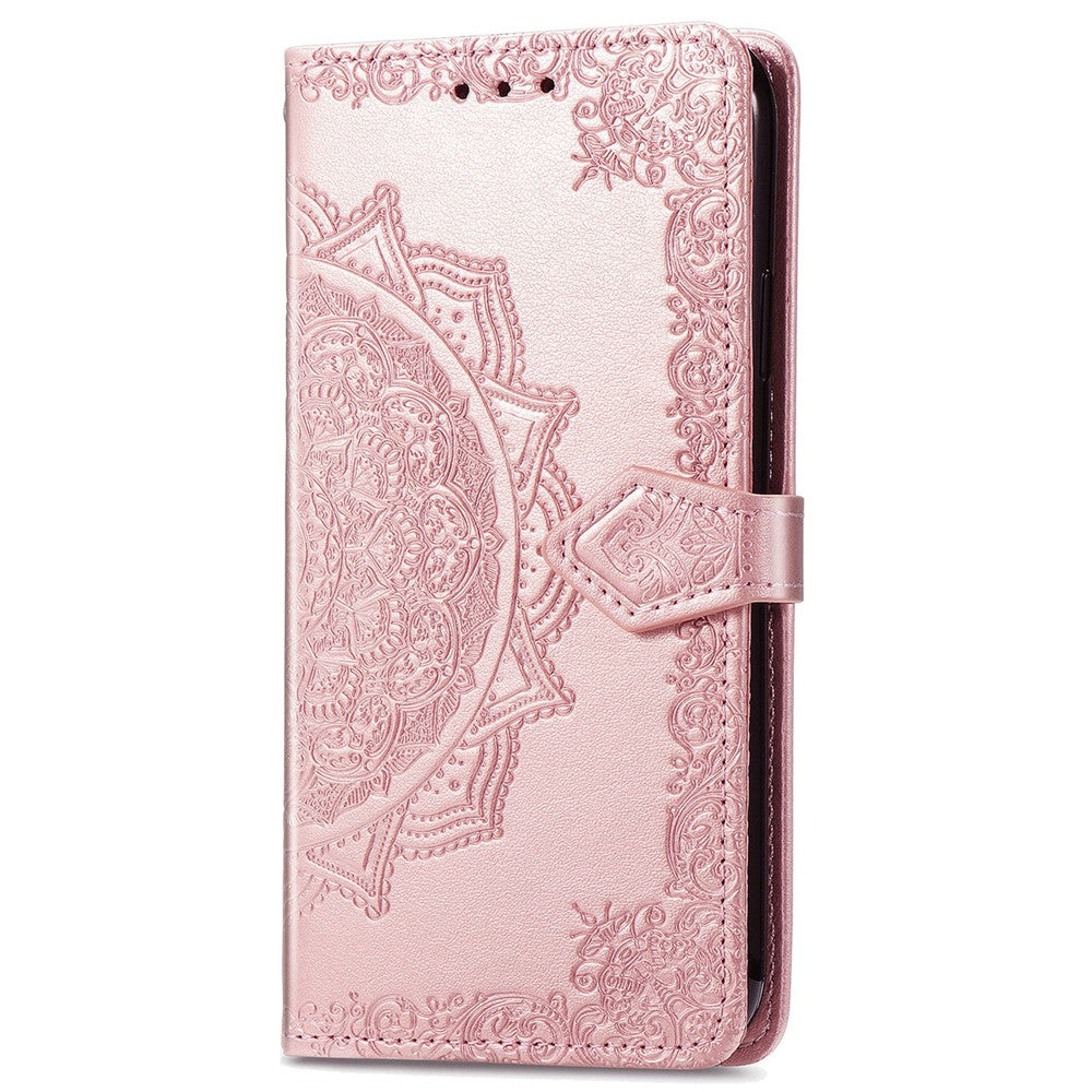 Honor 90 Lite 5G Wallet-Handyhülle – Aus geprägtem Mandala-Leder, mit Magnetverschluss & Klappverschluss