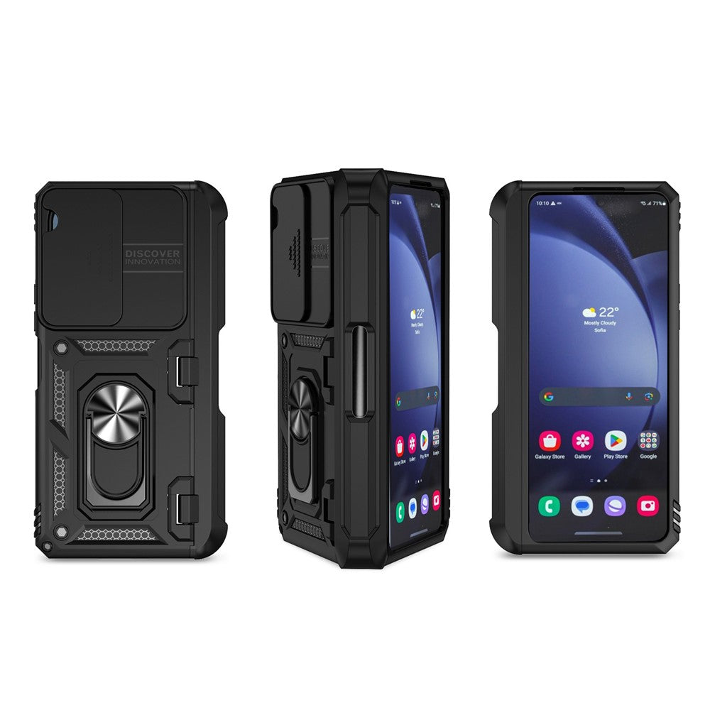 Galaxy Z Fold6 5G Stoßfeste Schutzhülle – mit Kameraschutz-Schieber & 360° Ringhalter