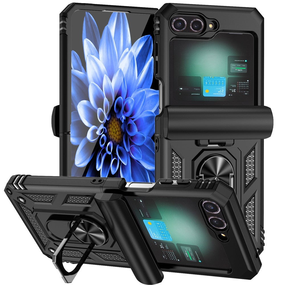 Galaxy Z Flip7 FE 5G / Z Flip6 5G Stoßfeste Schutzhülle – 360° Ringhalter
