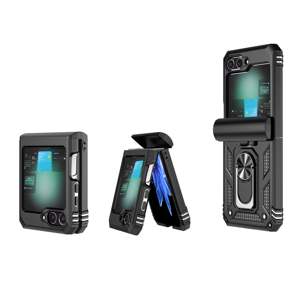 Galaxy Z Flip7 FE 5G / Z Flip6 5G Stoßfeste Schutzhülle – 360° Ringhalter