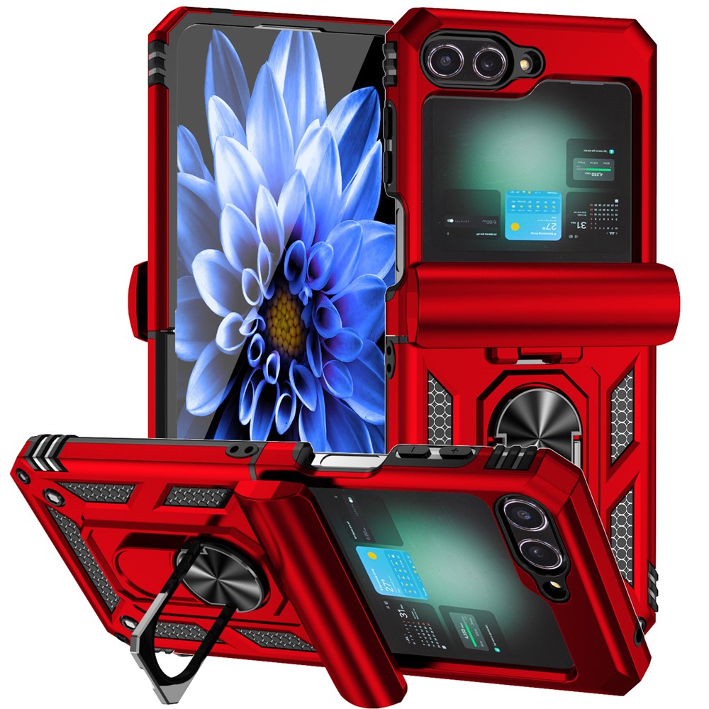 Galaxy Z Flip7 FE 5G / Z Flip6 5G Stoßfeste Schutzhülle – 360° Ringhalter