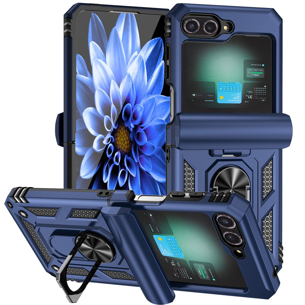 Galaxy Z Flip7 FE 5G / Z Flip6 5G Stoßfeste Schutzhülle – 360° Ringhalter