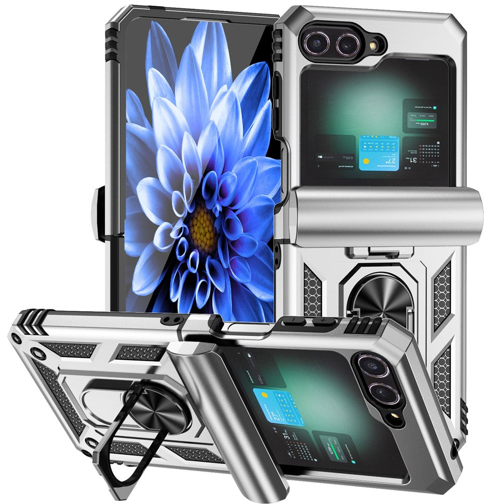 Galaxy Z Flip7 FE 5G / Z Flip6 5G Stoßfeste Schutzhülle – 360° Ringhalter