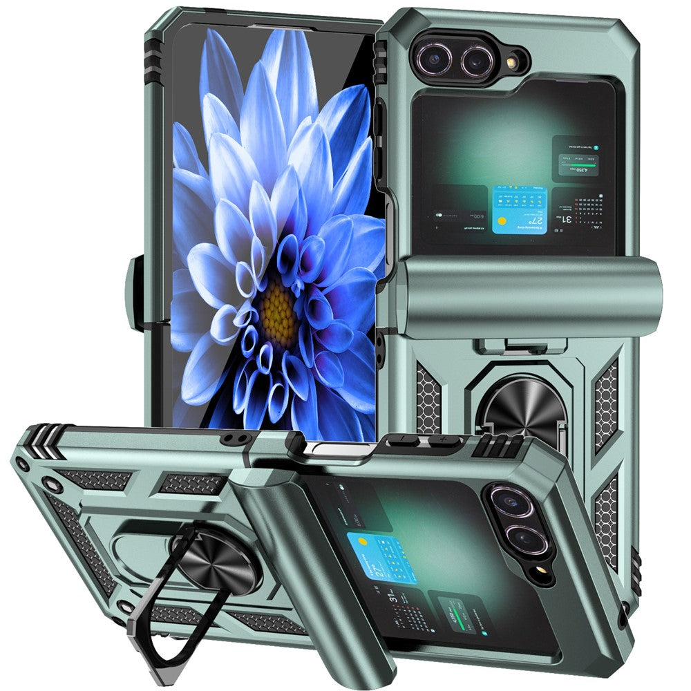 Galaxy Z Flip7 FE 5G / Z Flip6 5G Stoßfeste Schutzhülle – 360° Ringhalter