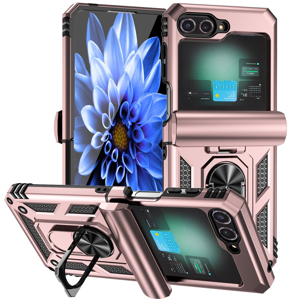 Galaxy Z Flip7 FE 5G / Z Flip6 5G Stoßfeste Schutzhülle – 360° Ringhalter