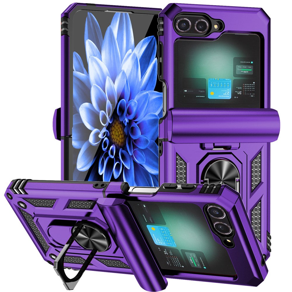 Galaxy Z Flip7 FE 5G / Z Flip6 5G Stoßfeste Schutzhülle – 360° Ringhalter