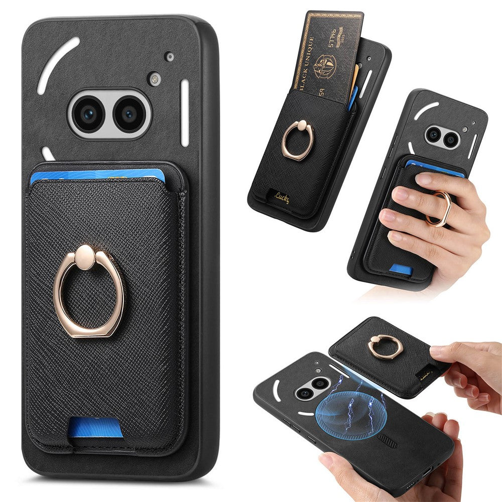 Nothing Phone (2a) Plus / Phone (2a) Magnetische Handyhülle – Aus Leder & TPU, abnehmbares Kartenfach