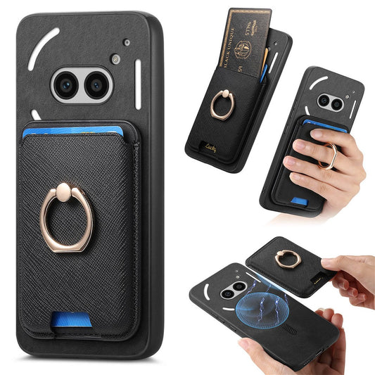 Nothing Phone (2a) Plus / Phone (2a) Magnetische Handyhülle – Aus Leder & TPU, abnehmbares Kartenfach