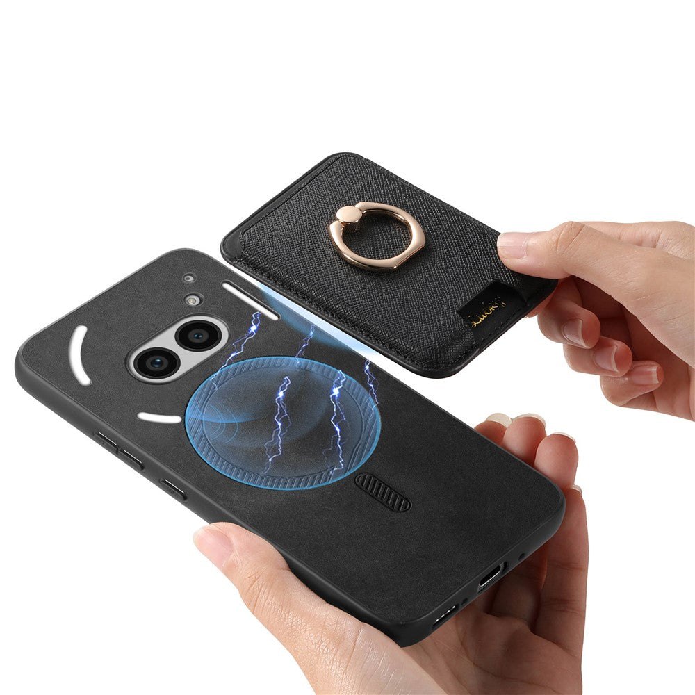 Nothing Phone (2a) Plus / Phone (2a) Magnetische Handyhülle – Aus Leder & TPU, abnehmbares Kartenfach