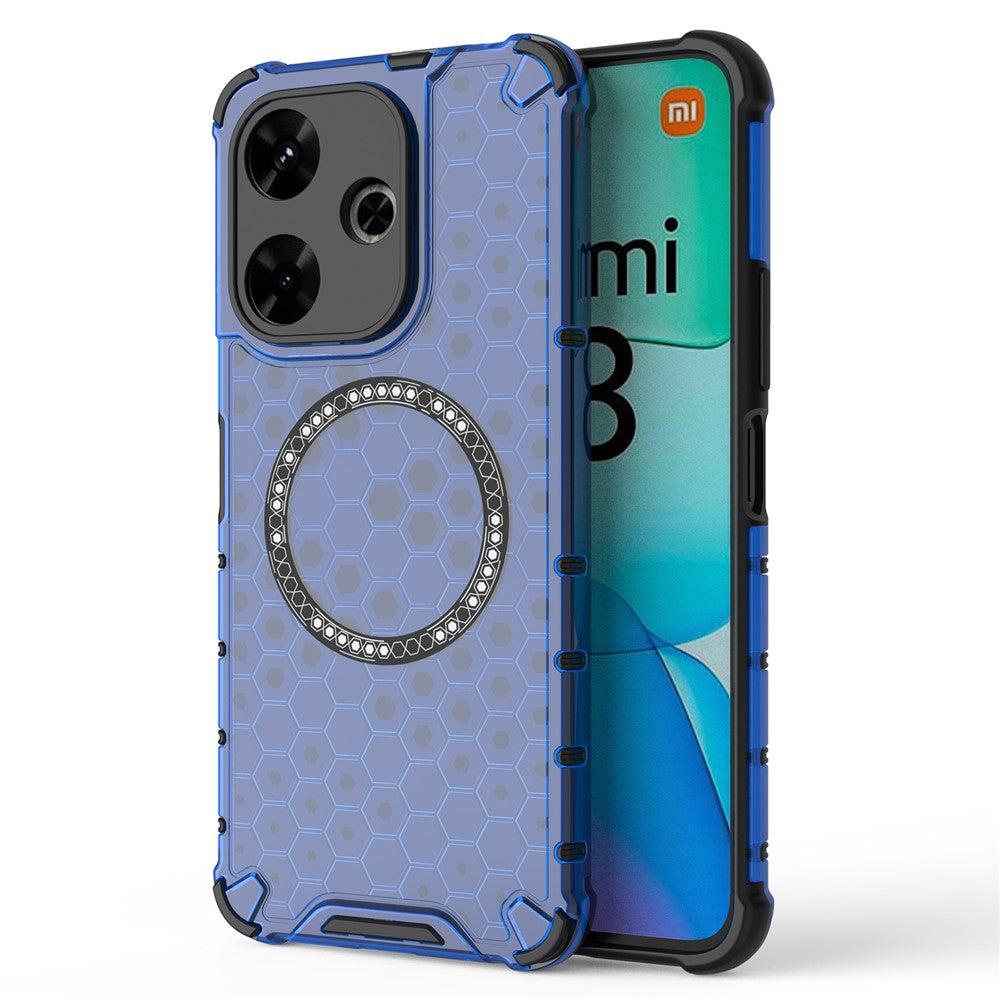 For Xiaomi Redmi 13 5G / 4G Magnetic Case Honeycomb TPU+PC Phone Cover Cushioning Shockproof