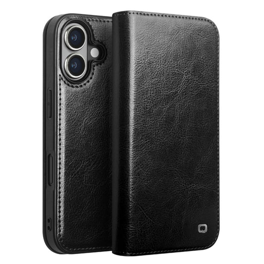 iPhone 16 Plus Echtleder-Handyhülle – Geldbörse & Standfunktion