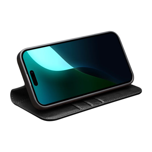 iPhone 16 Plus Echtleder-Handyhülle – Geldbörse & Standfunktion