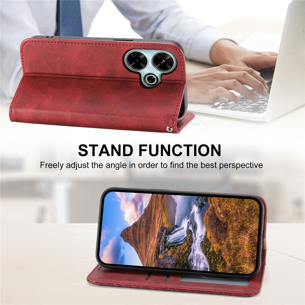 For Xiaomi Redmi 13 4G / 5G / Note 13R 5G / Poco M6 4G Case Calf Texture PU Leather Phone Cover with Wallet