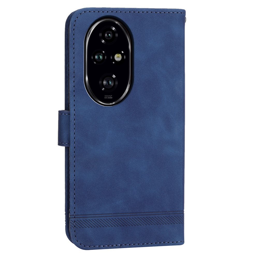 DIERFENG DF-03 For Honor 200 Pro 5G Case Lines Imprinted Leather Wallet Phone Cover