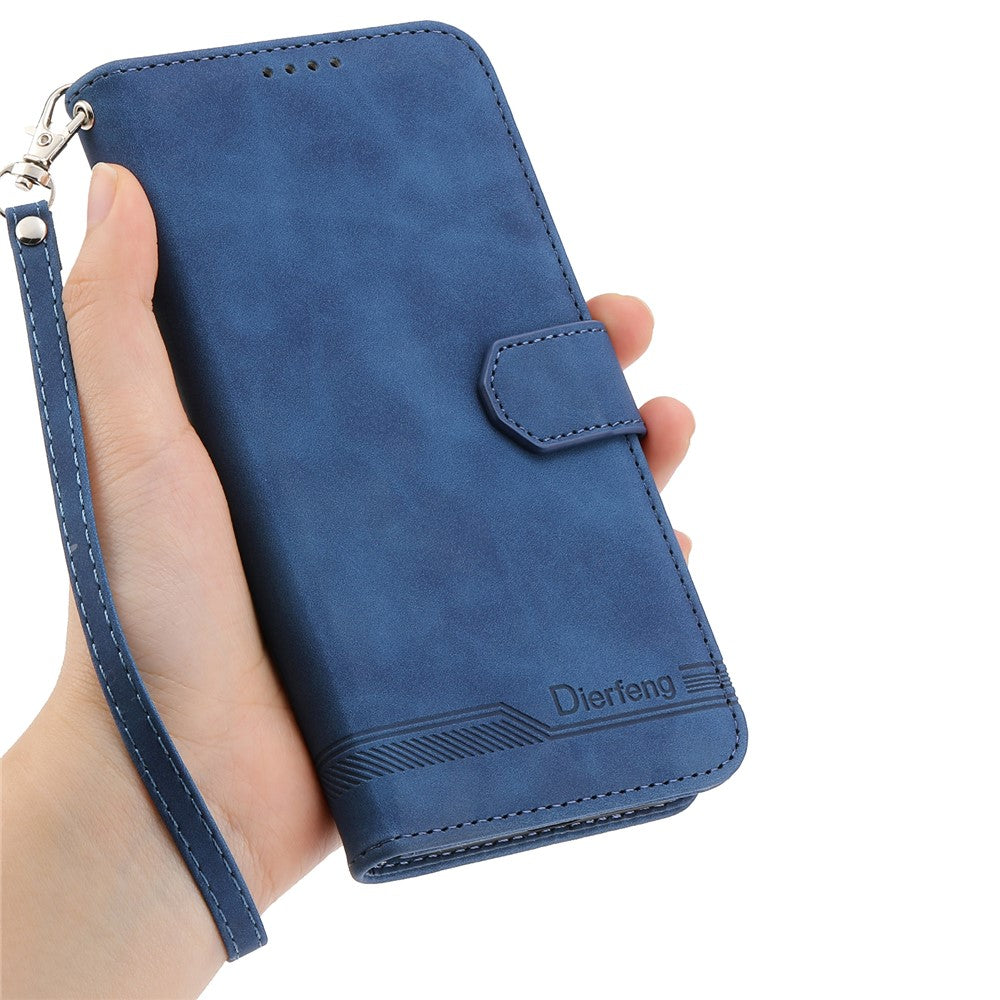 DIERFENG DF-03 For Honor 200 5G Wallet Case Lines Imprinted Leather Phone Cover