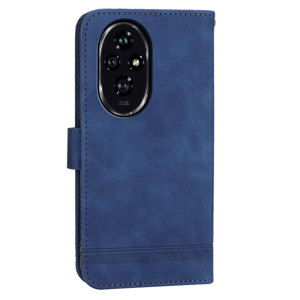 DIERFENG DF-03 For Honor 200 5G Wallet Case Lines Imprinted Leather Phone Cover