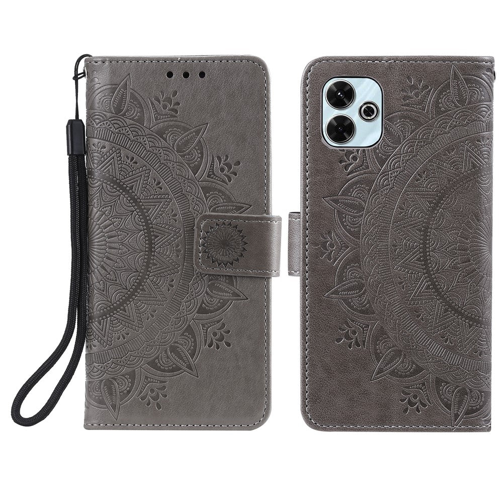 For Xiaomi Redmi 13 5G / 4G Phone Case Imprinted Totem PU Leather Wallet Cover with Stand