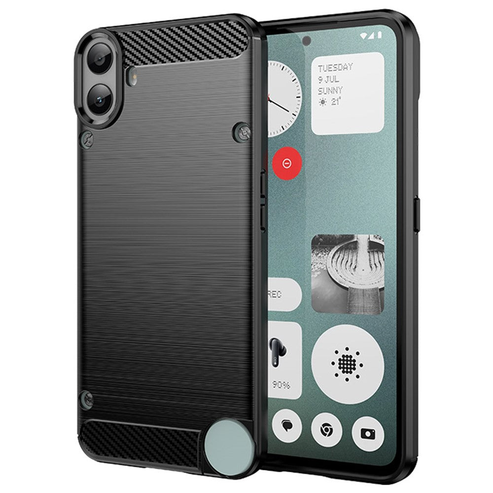 For Nothing CMF Phone 1 Case Carbon Fiber Texture TPU Brushed Phone Cover