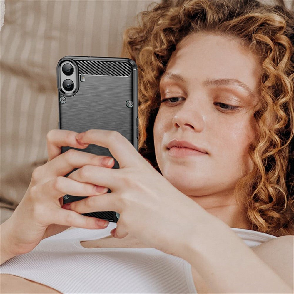 For Nothing CMF Phone 1 Case Carbon Fiber Texture TPU Brushed Phone Cover
