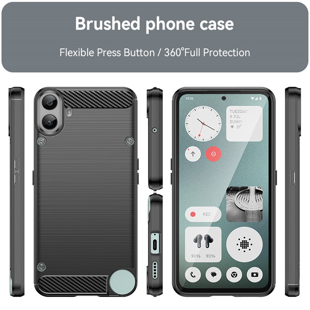 For Nothing CMF Phone 1 Case Carbon Fiber Texture TPU Brushed Phone Cover