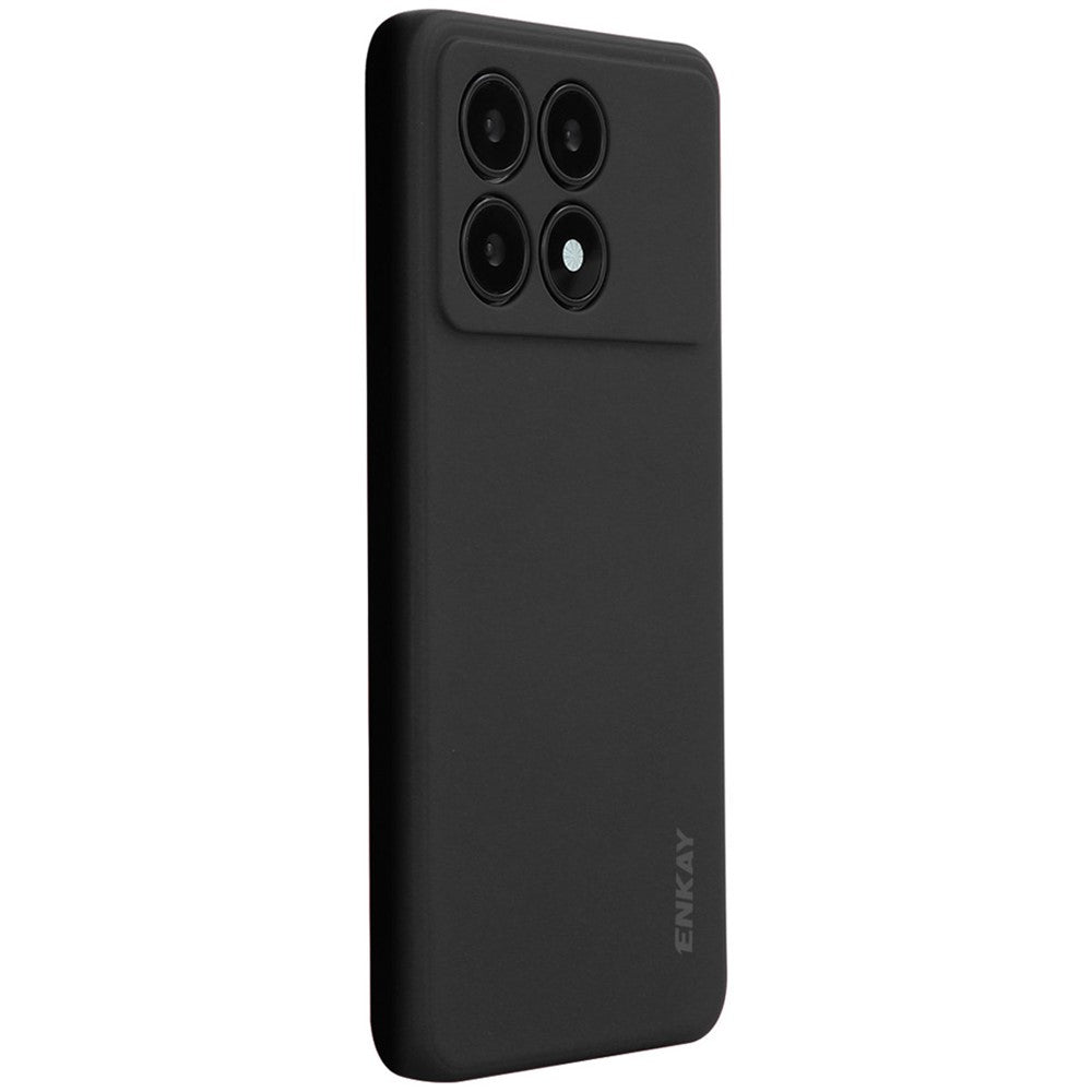 ENKAY HAT PRINCE For Xiaomi Poco F6 Pro 5G / K70 5G / K70 Pro 5G Case Liquid Silicone Straight Edge Phone Cover