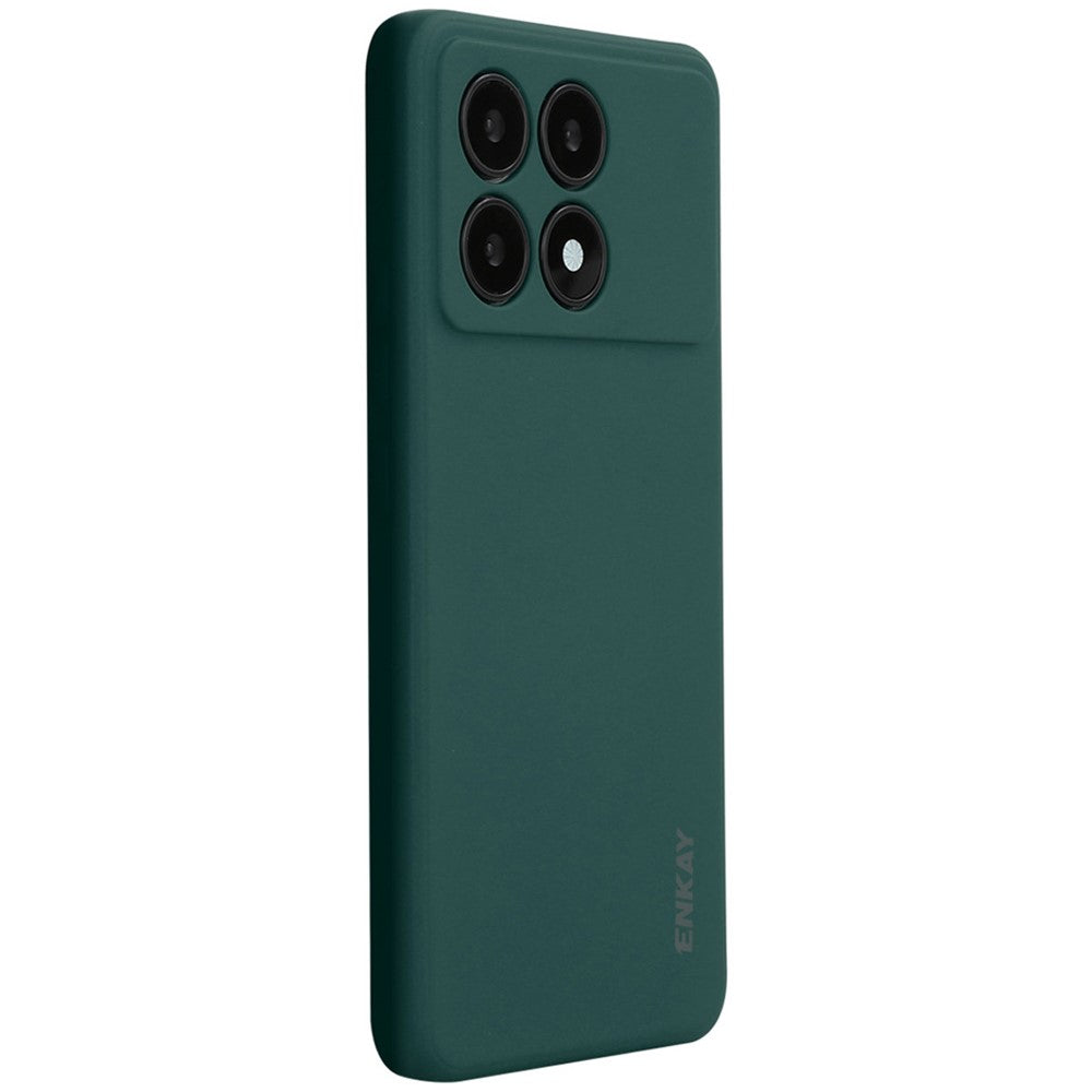 ENKAY HAT PRINCE For Xiaomi Poco F6 Pro 5G / K70 5G / K70 Pro 5G Case Liquid Silicone Straight Edge Phone Cover