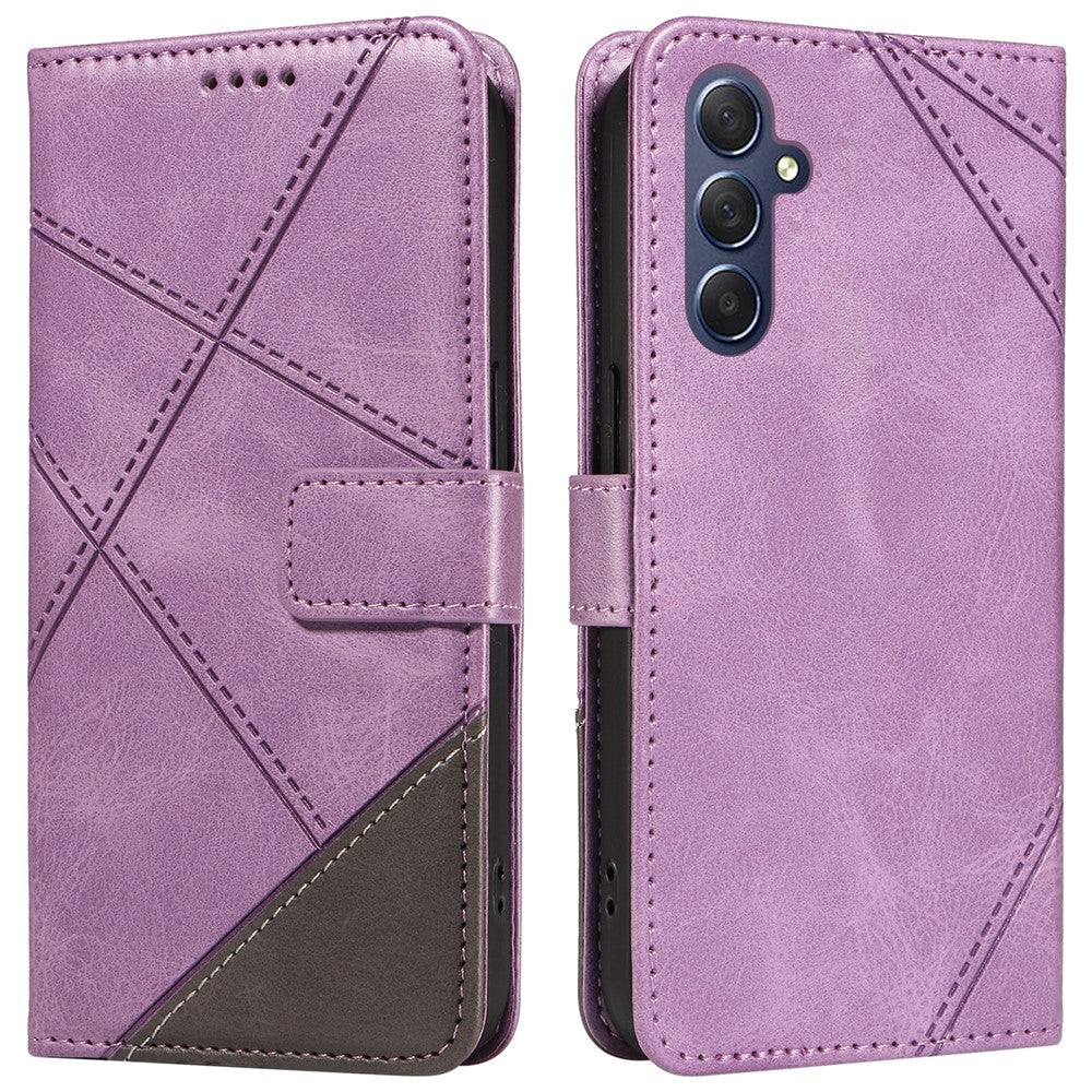 Galaxy A55 5G Leder-Wallet-Hülle – Geometrisches Design