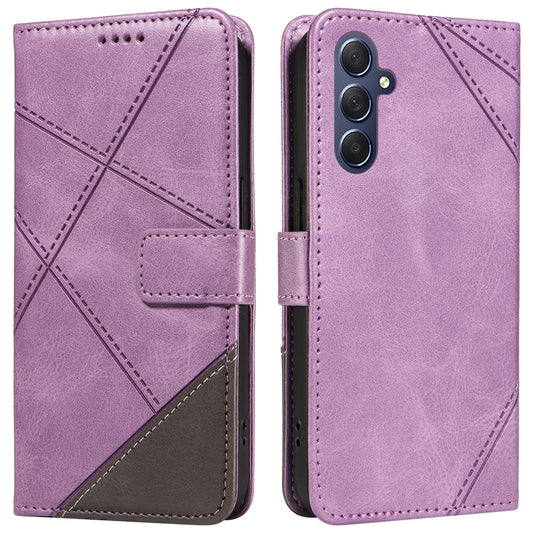 Galaxy A55 5G Leder-Wallet-Hülle – Geometrisches Design