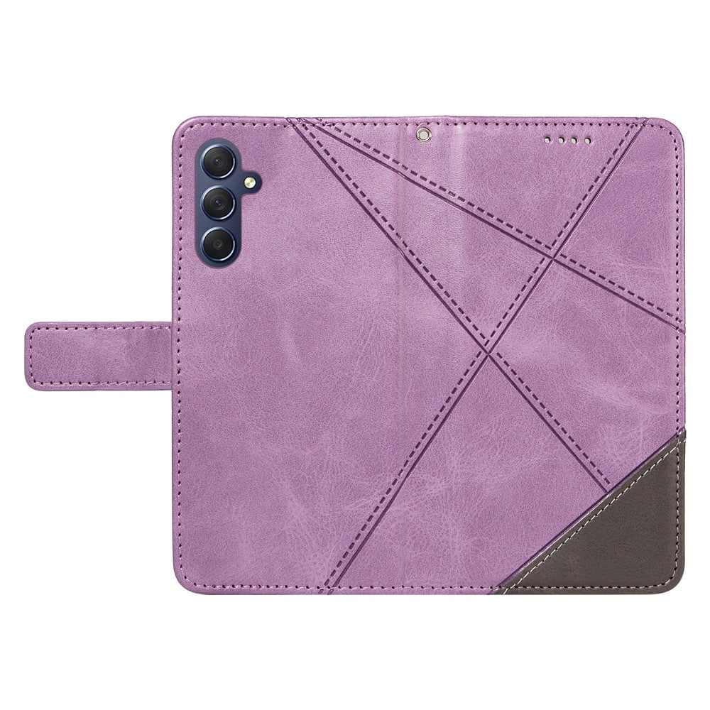 Galaxy A55 5G Leder-Wallet-Hülle – Geometrisches Design