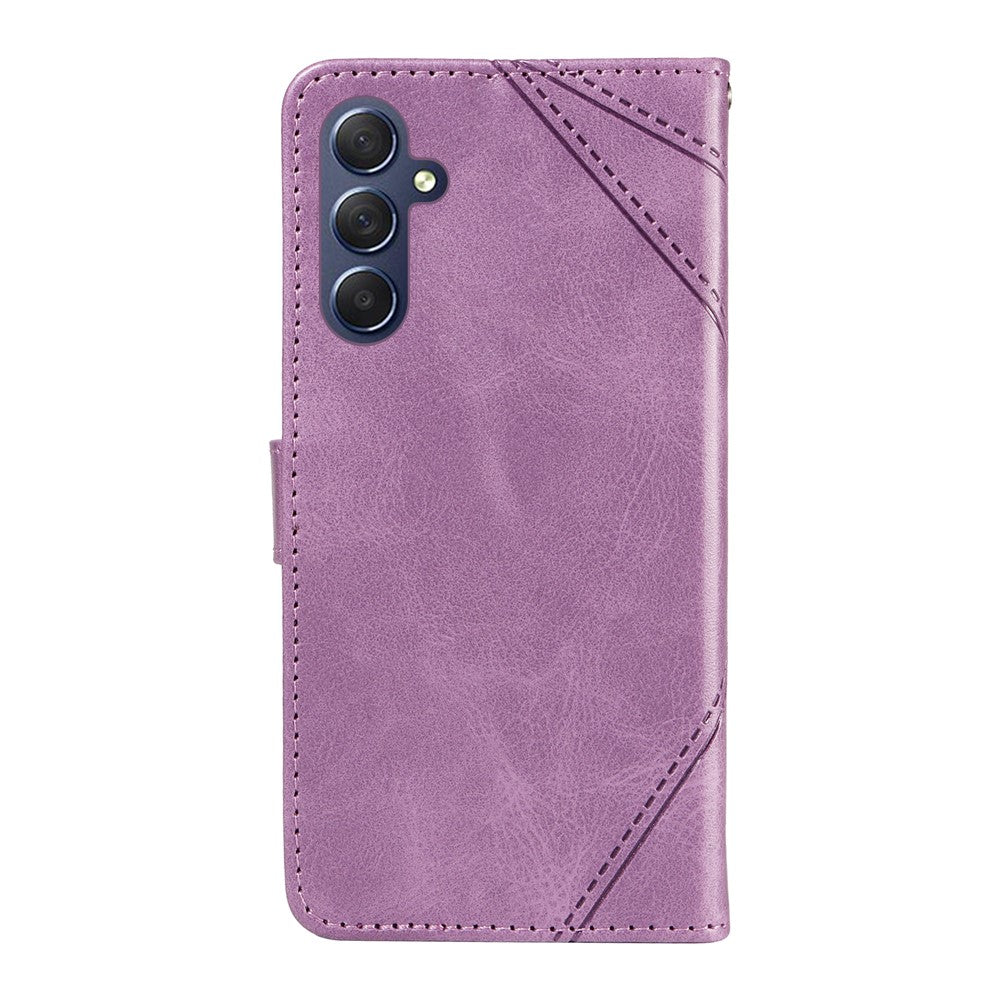 Galaxy A55 5G Leder-Wallet-Hülle – Geometrisches Design