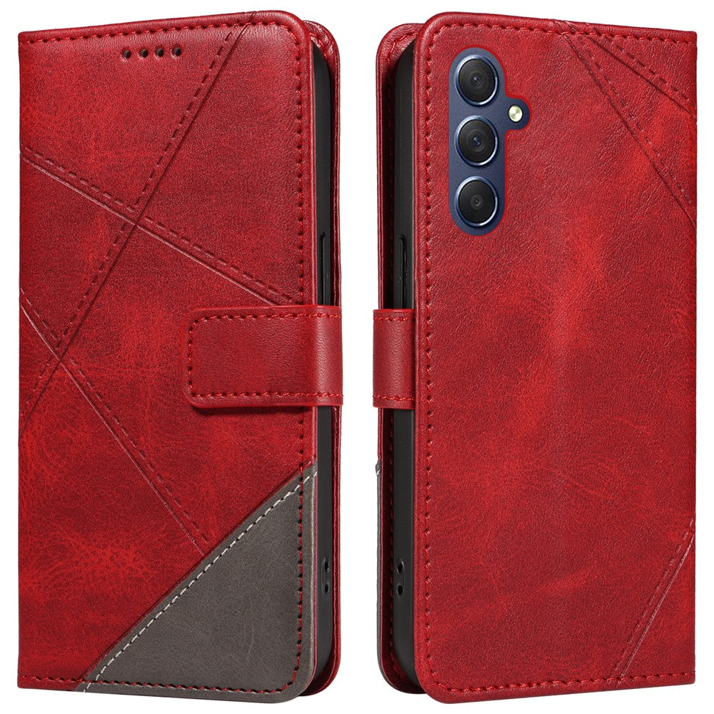 Galaxy A55 5G Leder-Wallet-Hülle – Geometrisches Design