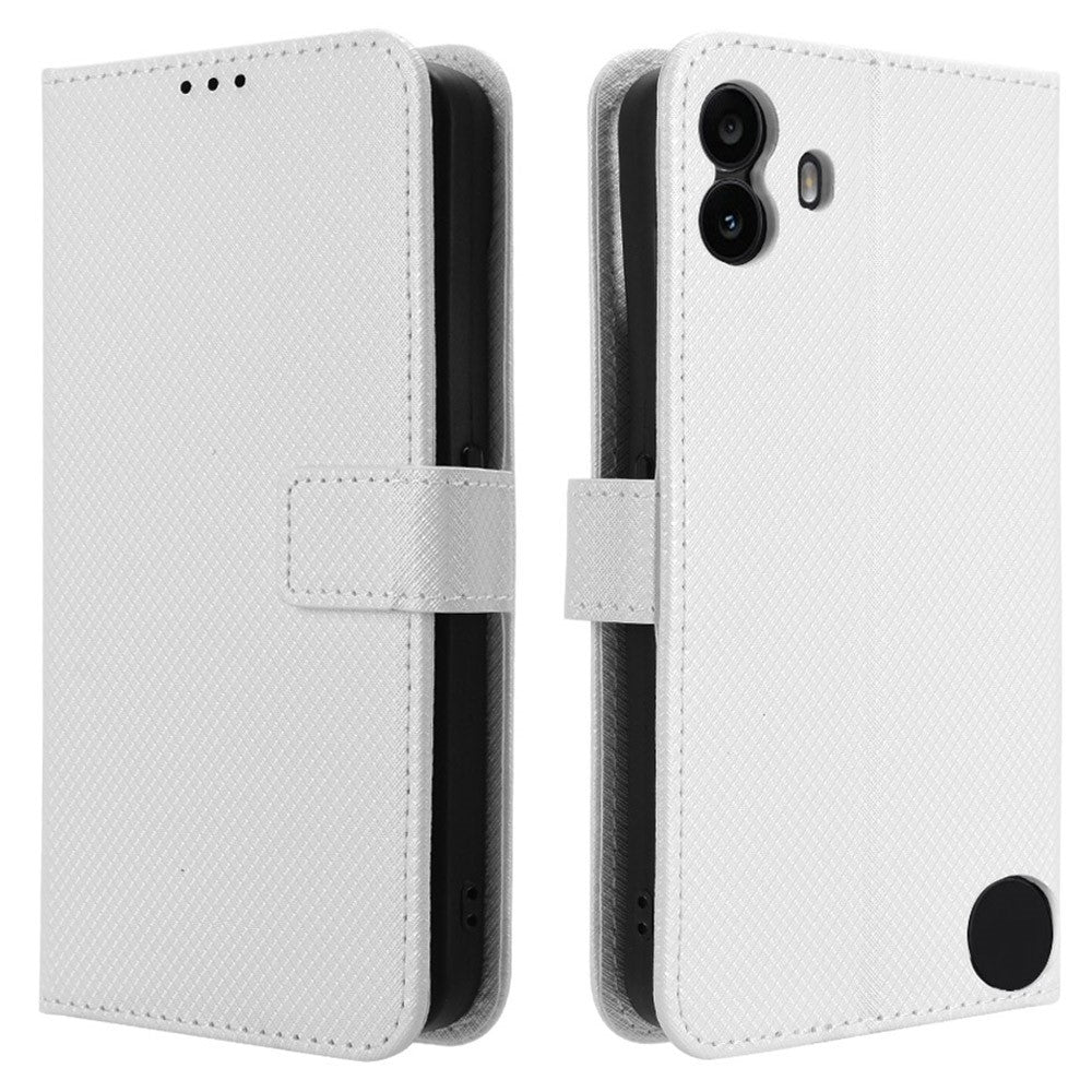 For Nothing CMF Phone 1 Case PU Leather Diamond Texture Shockproof Phone Cover