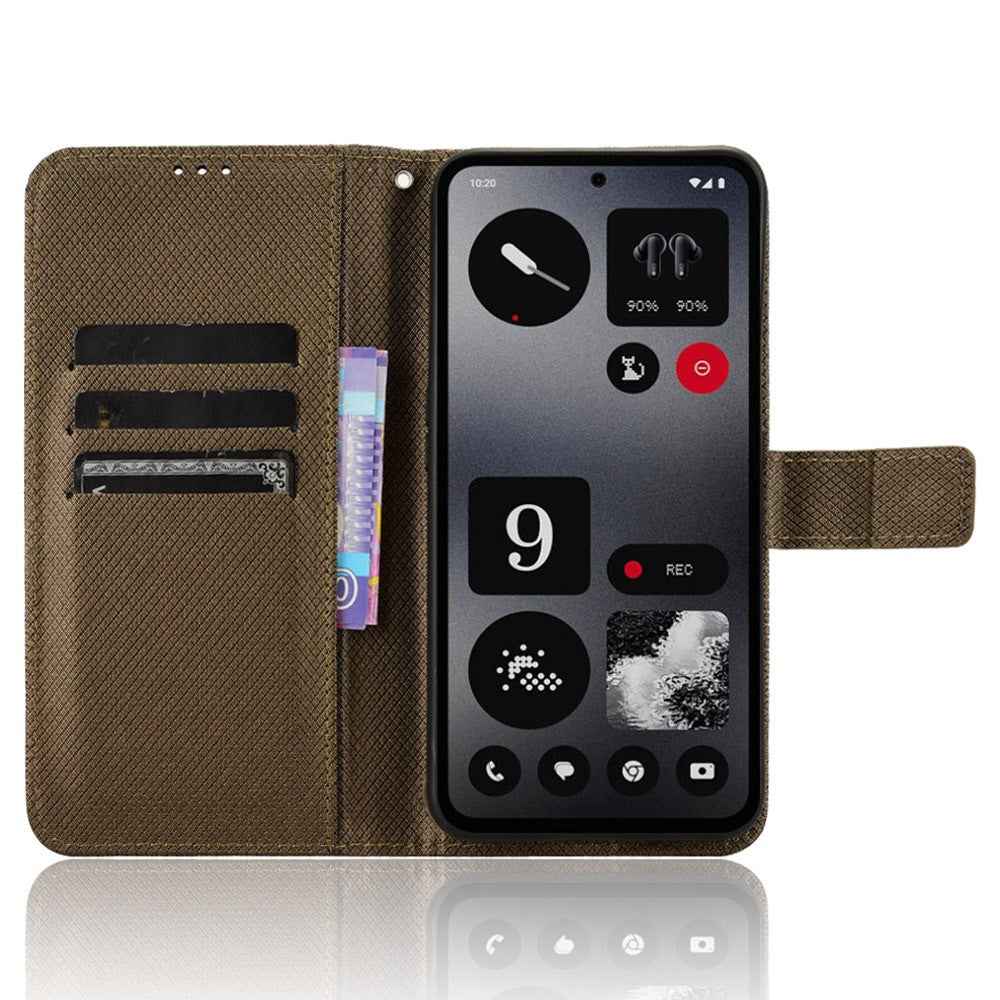 For Nothing CMF Phone 1 Case PU Leather Diamond Texture Shockproof Phone Cover