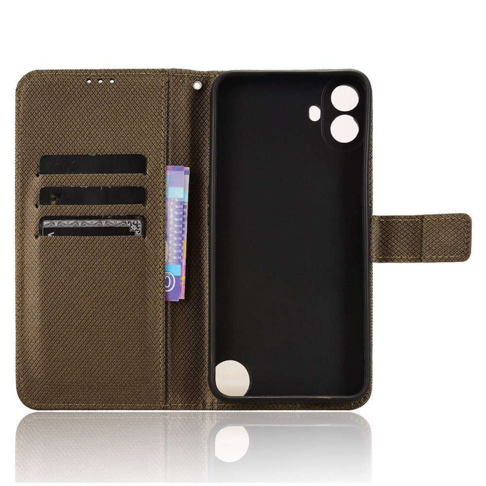 For Nothing CMF Phone 1 Case PU Leather Diamond Texture Shockproof Phone Cover