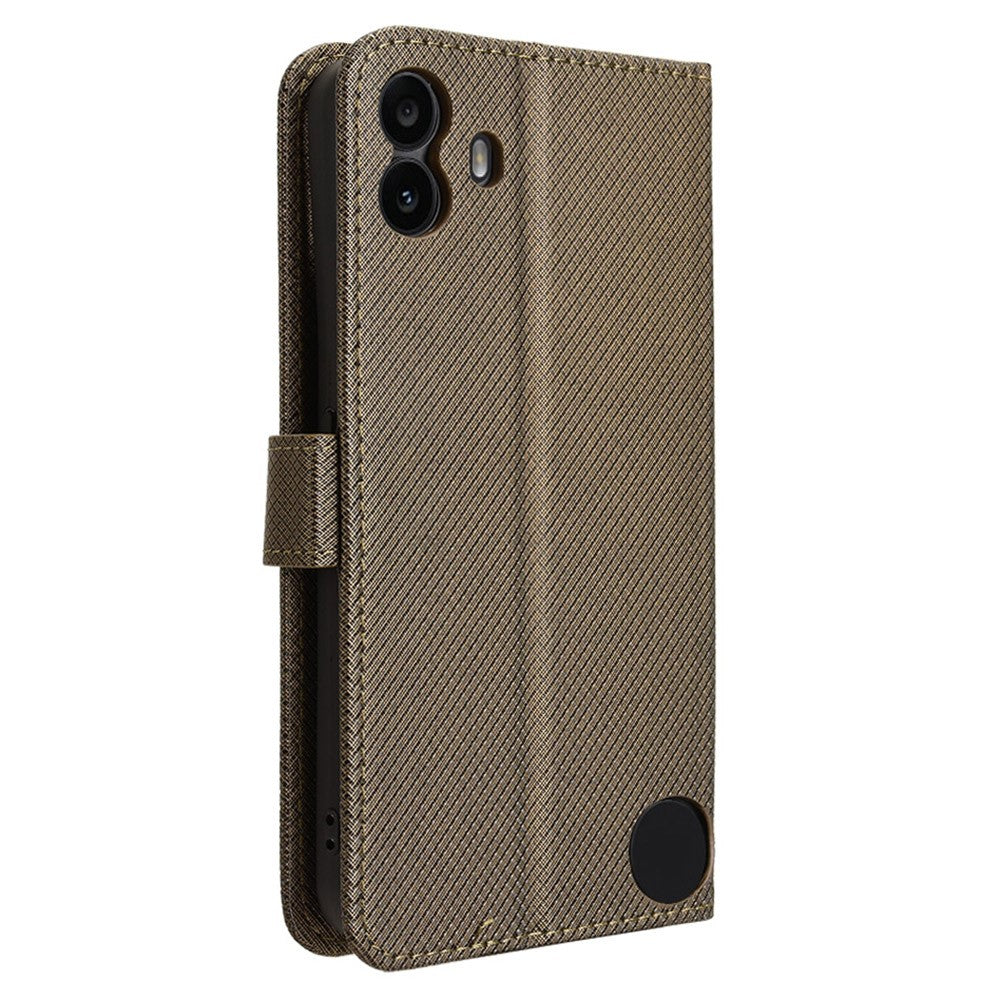For Nothing CMF Phone 1 Case PU Leather Diamond Texture Shockproof Phone Cover