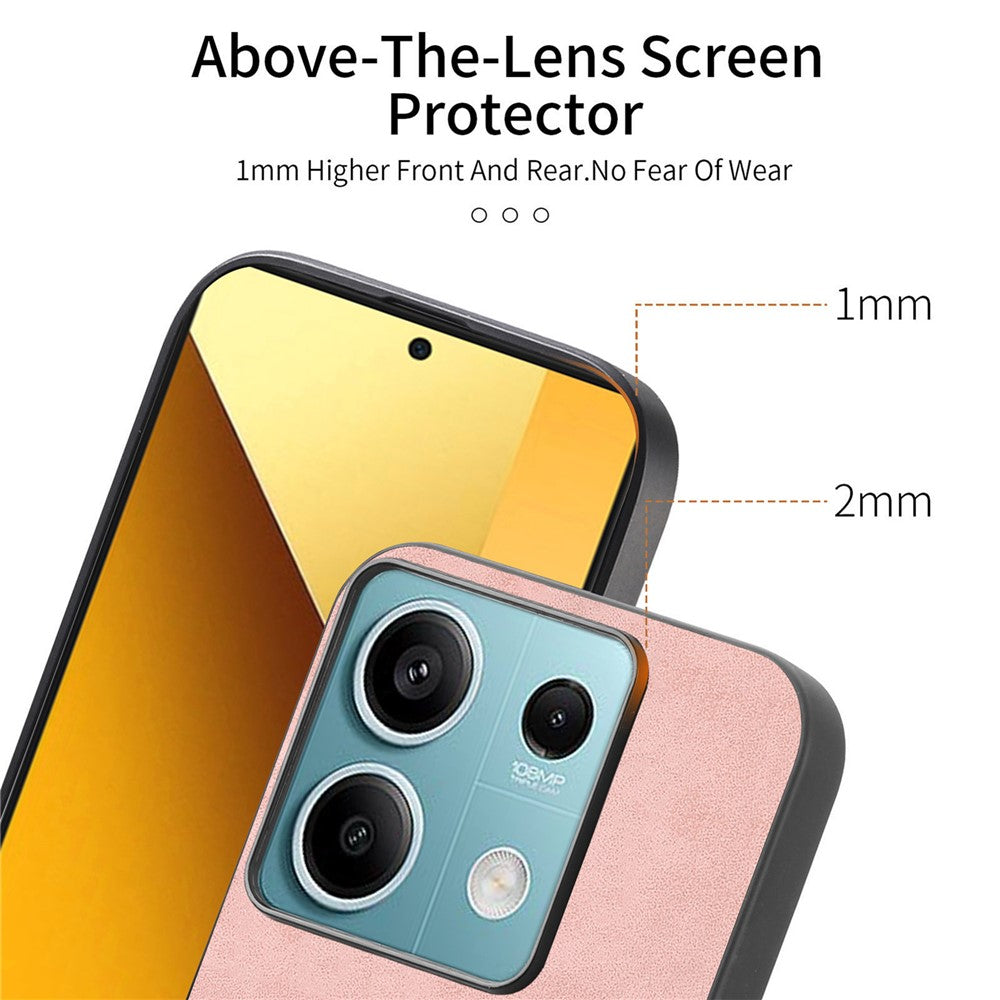 For Xiaomi Redmi Note 13 5G Leather Back Magnetic Case Skin-touch Phone Cover