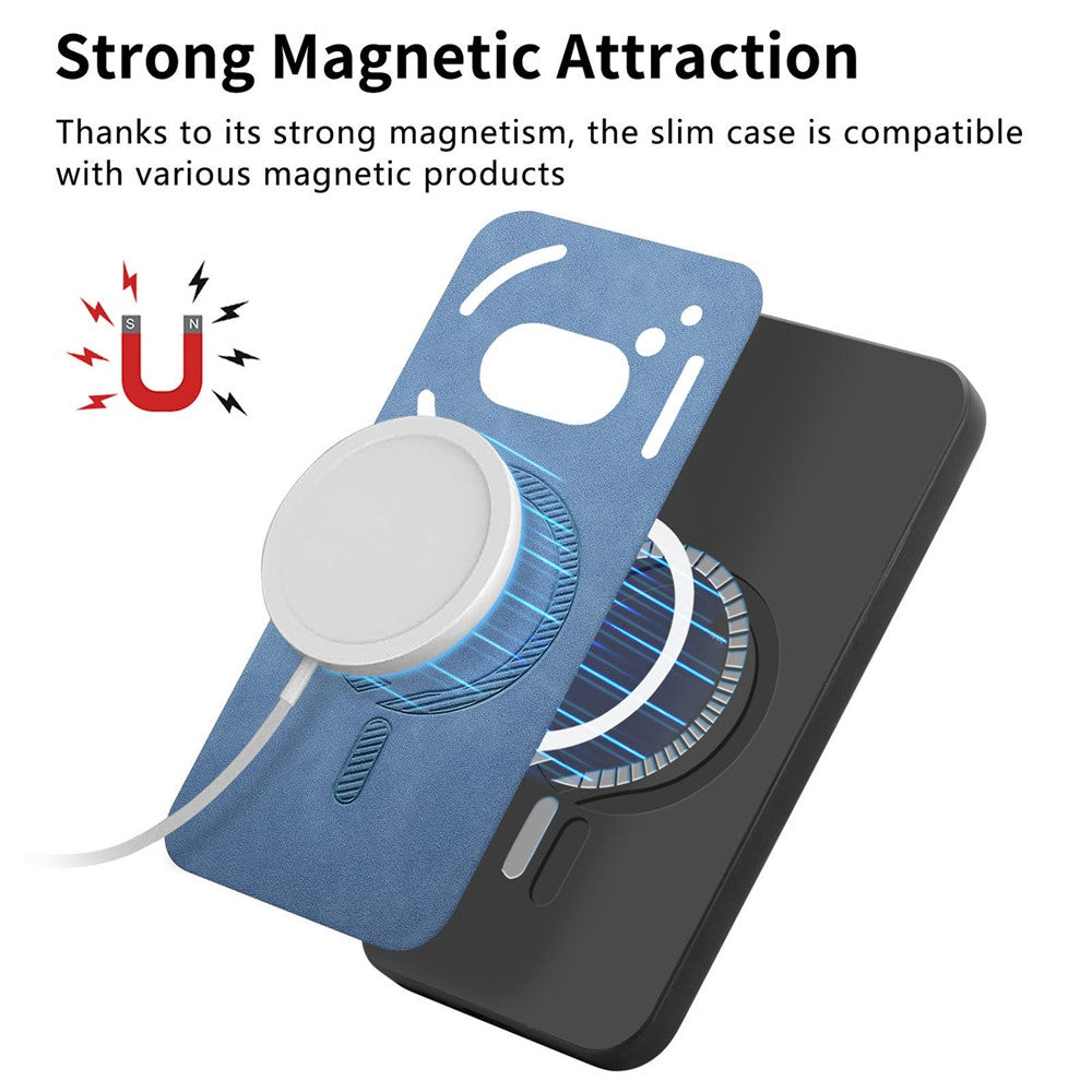 Nothing Phone (2a) Plus / Phone (2a) Magnetische Handyhülle – Leder-Rückseite, hautfreundlich