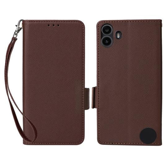 Nothing CMF Phone 1 Wallet-Handyhülle – Aus PU-Leder & Litschi-Textur, mit Ständer & Tragegurt