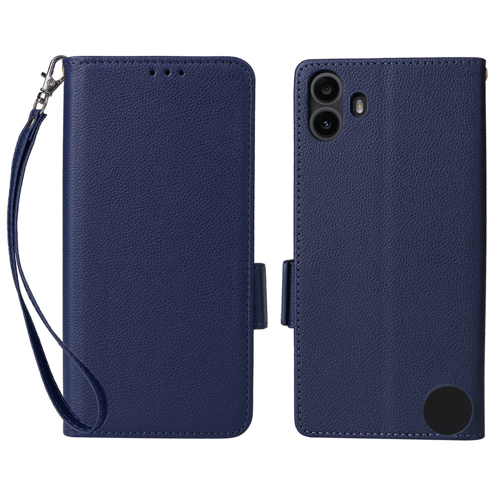 Nothing CMF Phone 1 Wallet-Handyhülle – Aus PU-Leder & Litschi-Textur, mit Ständer & Tragegurt