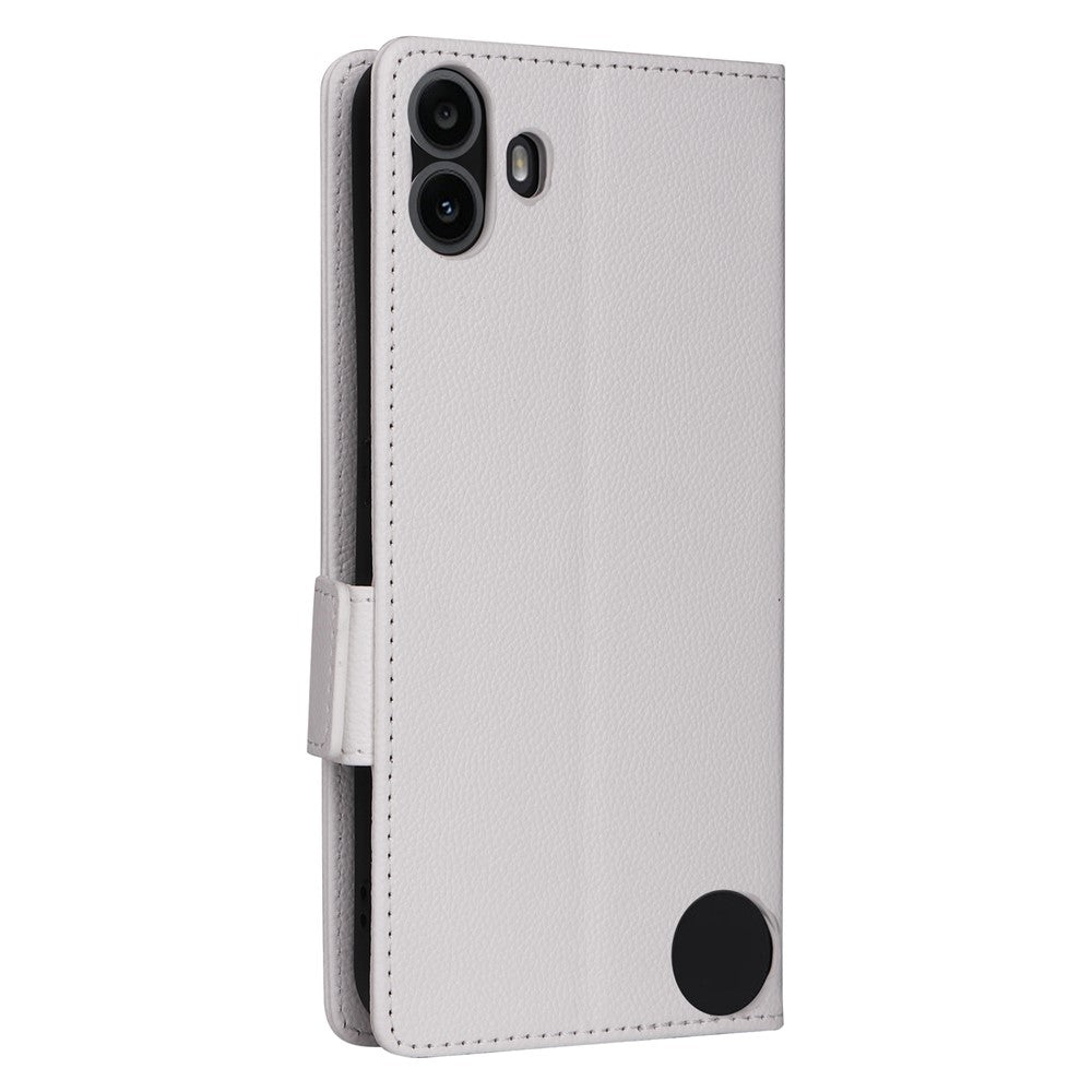 Nothing CMF Phone 1 Wallet-Handyhülle – Aus PU-Leder & Litschi-Textur, mit Ständer & Tragegurt