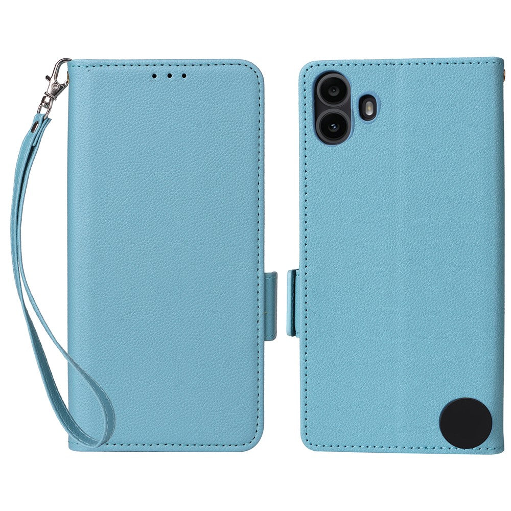 Nothing CMF Phone 1 Wallet-Handyhülle – Aus PU-Leder & Litschi-Textur, mit Ständer & Tragegurt