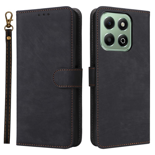 Honor X6b 4G Handyhülle – RFID-blockierende Brieftasche, Telefonständer, PU-Lederhülle mit Riemen